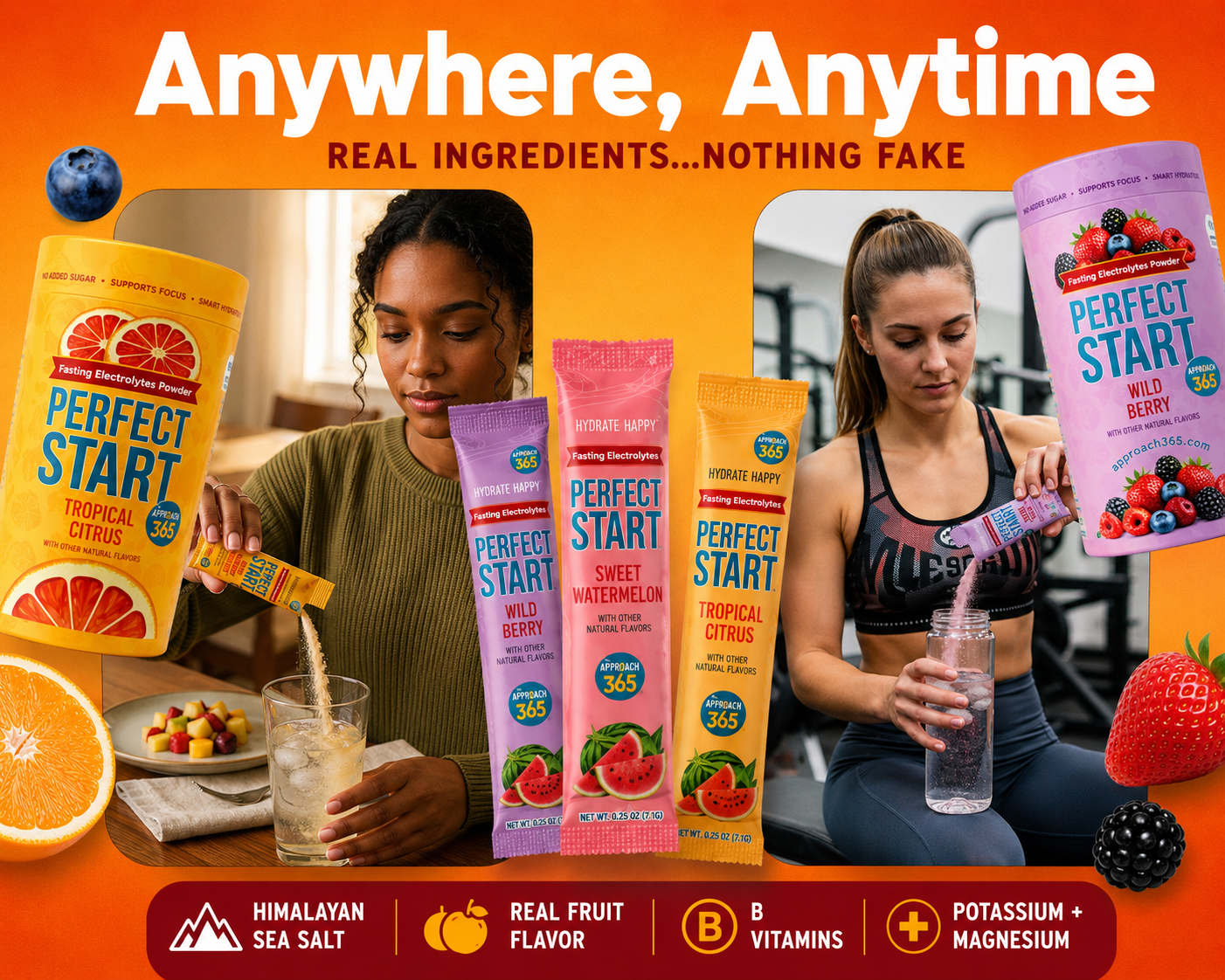Triple Hydration – 1 Wild Berry, 1 Tropical Citrus, 1 Watermelon.